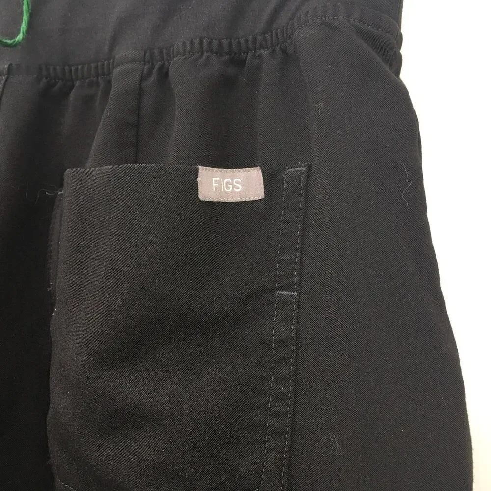FIGS Zamora Jogger Scrub Pant Black Grey Small Petite Nursing S/P Healthcare